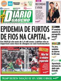 Capa do jornal Diário Gaúcho 31/07/2025