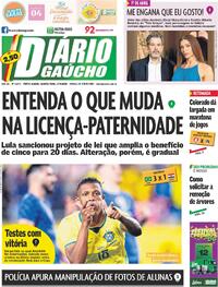 Capa do jornal Diário Gaúcho 01/04/2026