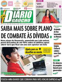 Capa do jornal Diário Gaúcho 01/05/2026