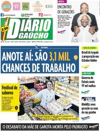 Capa do jornal Diário Gaúcho 02/06/2026