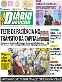 Capa do jornal Diário Gaúcho 05/06/2026