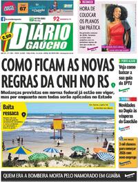 Capa do jornal Diário Gaúcho 06/01/2026