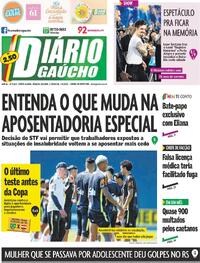 Capa do jornal Diário Gaúcho 06/06/2026