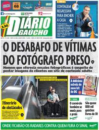 Capa do jornal Diário Gaúcho 07/01/2026