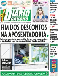 Capa do jornal Diário Gaúcho 08/01/2026
