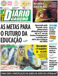 Capa do jornal Diário Gaúcho 08/04/2026