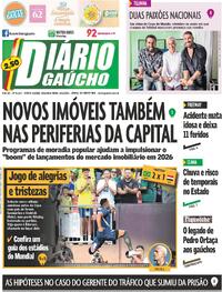 Capa do jornal Diário Gaúcho 08/06/2026