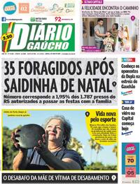 Capa do jornal Diário Gaúcho 09/01/2026