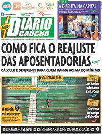 Capa do jornal Diário Gaúcho 10/01/2026