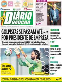 Capa do jornal Diário Gaúcho 10/06/2026