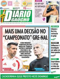Capa do jornal Diário Gaúcho 11/04/2026
