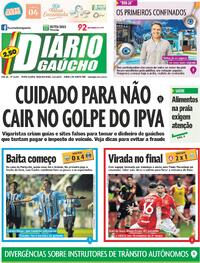 Capa do jornal Diário Gaúcho 12/01/2026