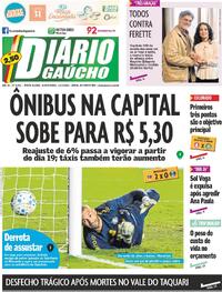 Capa do jornal Diário Gaúcho 12/02/2026