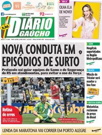 Capa do jornal Diário Gaúcho 12/03/2026