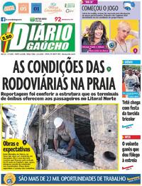 Capa do jornal Diário Gaúcho 13/01/2026
