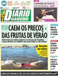 Capa do jornal Diário Gaúcho 14/01/2026