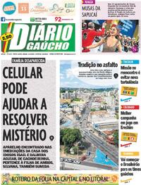 Capa do jornal Diário Gaúcho 14/02/2026