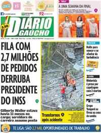 Capa do jornal Diário Gaúcho 14/04/2026