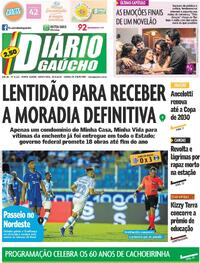 Capa do jornal Diário Gaúcho 15/05/2026