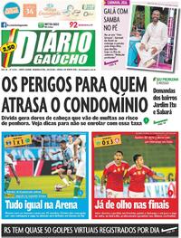 Capa do jornal Diário Gaúcho 16/02/2026