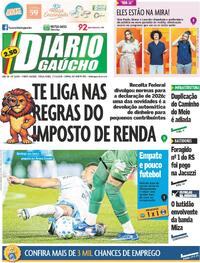 Capa do jornal Diário Gaúcho 17/03/2026