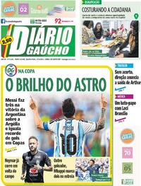 Capa do jornal Diário Gaúcho 17/06/2026