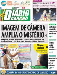 Capa do jornal Diário Gaúcho 18/02/2026