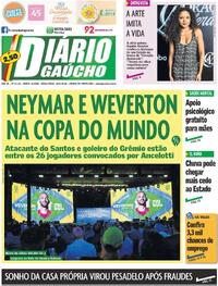 Capa do jornal Diário Gaúcho 19/05/2026