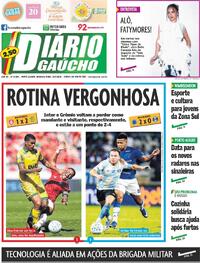 Capa do jornal Diário Gaúcho 20/04/2026