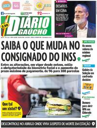 Capa do jornal Diário Gaúcho 20/05/2026