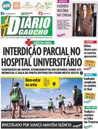 Capa do jornal Diário Gaúcho 21/02/2026