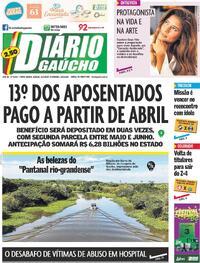 Capa do jornal Diário Gaúcho 21/03/2026