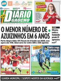 Capa do jornal Diário Gaúcho 22/01/2026