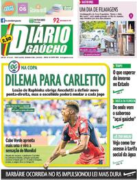 Capa do jornal Diário Gaúcho 22/06/2026
