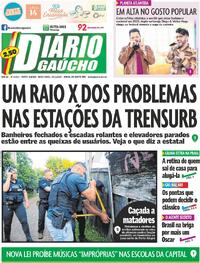Capa do jornal Diário Gaúcho 23/01/2026