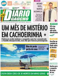 Capa do jornal Diário Gaúcho 25/02/2026