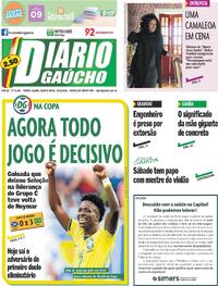 Capa do jornal Diário Gaúcho 25/06/2026