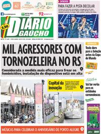 Capa do jornal Diário Gaúcho 26/03/2026
