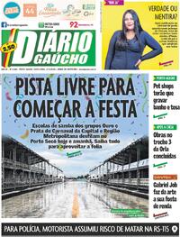 Capa do jornal Diário Gaúcho 27/02/2026