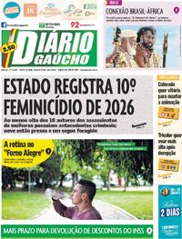 Capa do jornal Diário Gaúcho 28/01/2026