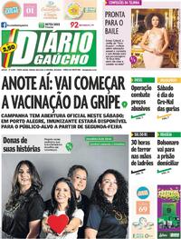 Capa do jornal Diário Gaúcho 28/03/2026