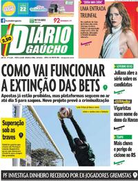 Capa do jornal Diário Gaúcho 28/09/2026