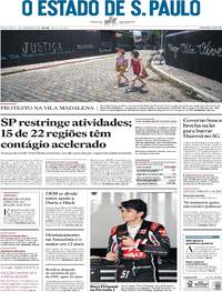 Capa do jornal Estadão 01/12/2020