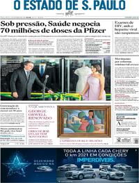 Capa do jornal Estadão 08/12/2020