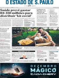 Capa do jornal Estadão 11/12/2020