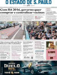Capa do jornal Estadão 12/12/2020