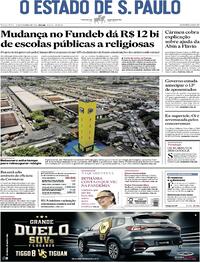 Capa do jornal Estadão 15/12/2020