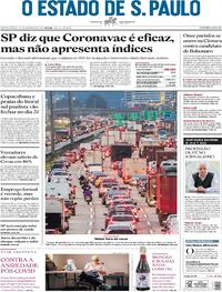 Capa do jornal Estadão 24/12/2020