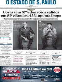 Capa do jornal Estadão 29/11/2020