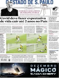 Capa do jornal Estadão 29/12/2020